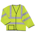 S/M Solid Yellow Long Sleeve Safety Vest